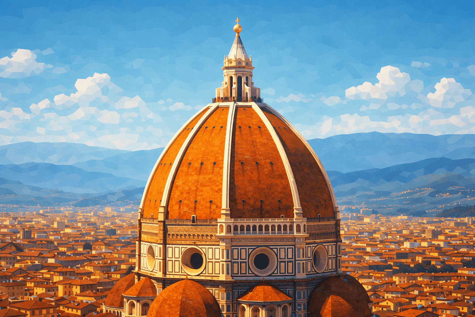 Abbildung zur Frage: Welches bedeutende Bauwerk in Florenz ist für seine beeindruckende Kuppel bekannt, die von Brunelleschi entworfen wurde?